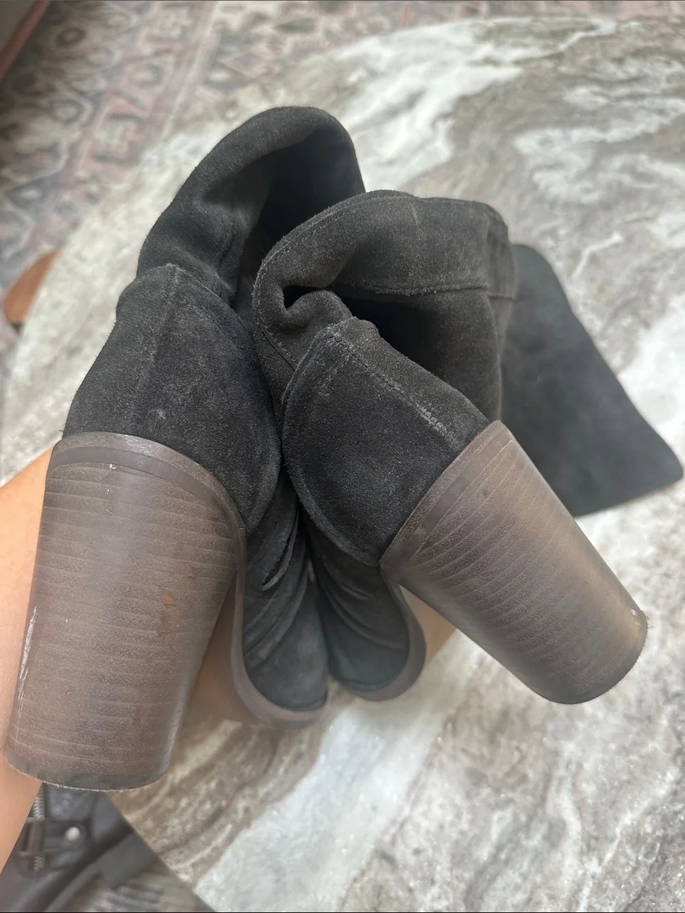 Vince Camuto Melaya Over the Knee Suede Gray Boots Sz 8.5